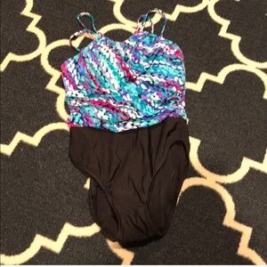 Bright and retro one piece bathing suit